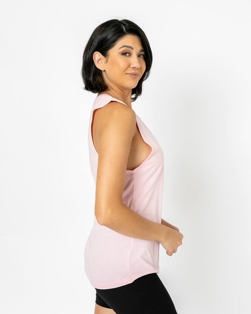 Bolt Muscle Tank | Cream on Pink