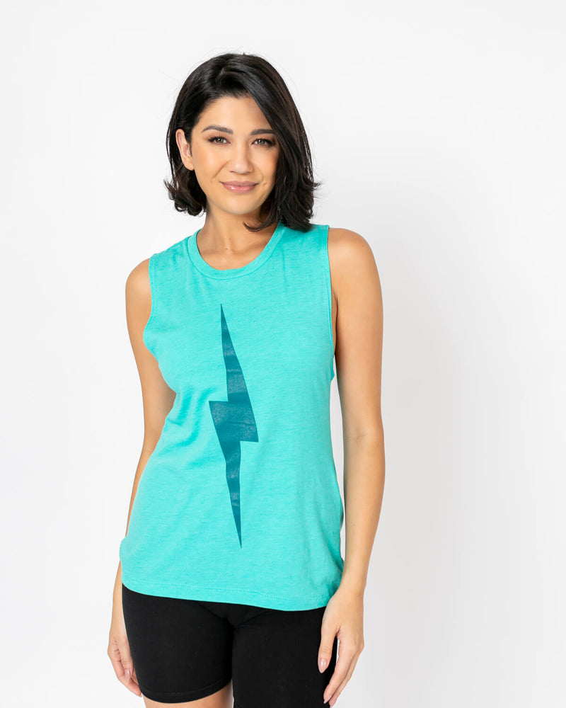 Bolt Muscle Tank | Teal