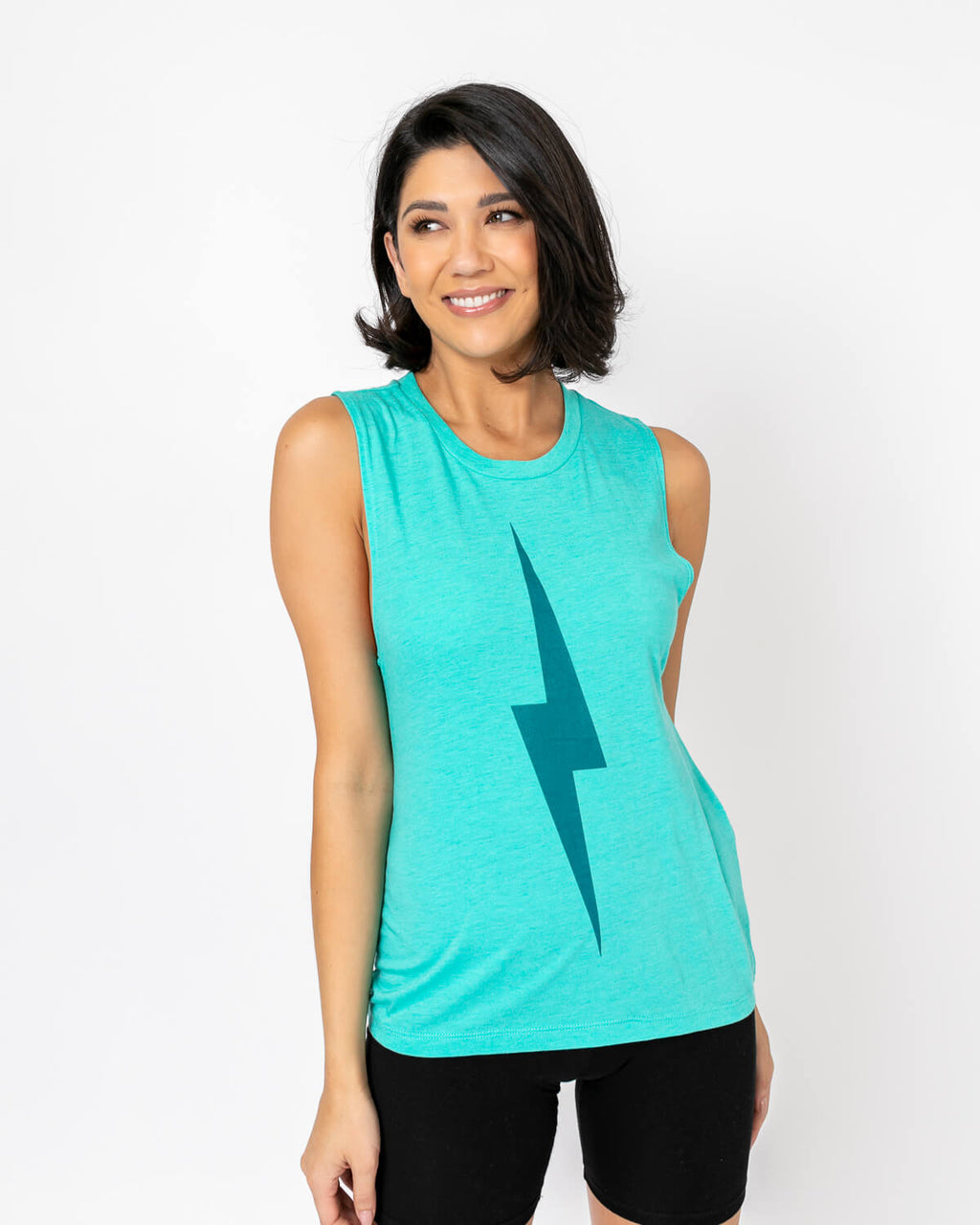 Bolt Muscle Tank | Teal on Teal