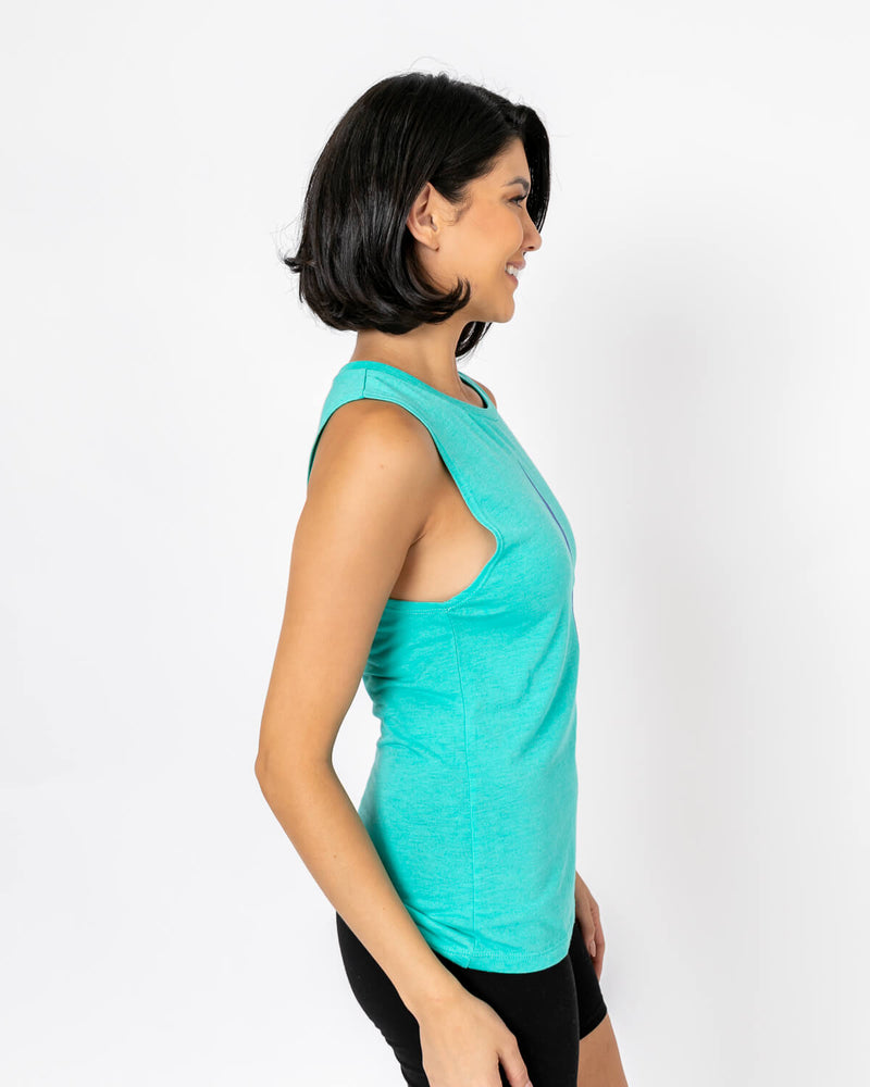 Bolt Muscle Tank | Electric Blue on Teal