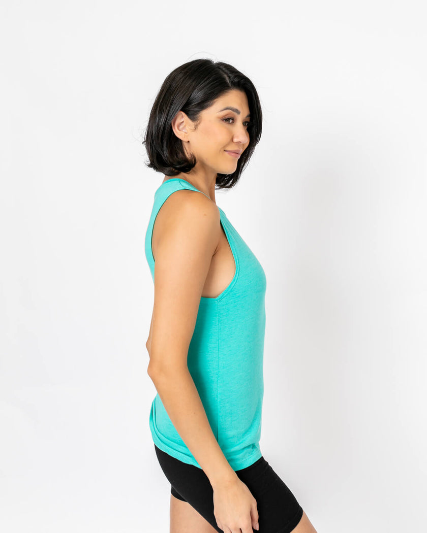 Bolt Muscle Tank | Electric Blue on Teal