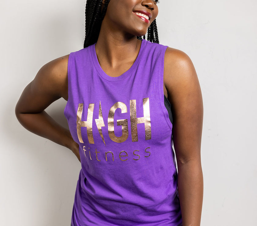 Rose Gold Foil Muscle Tank | Purple