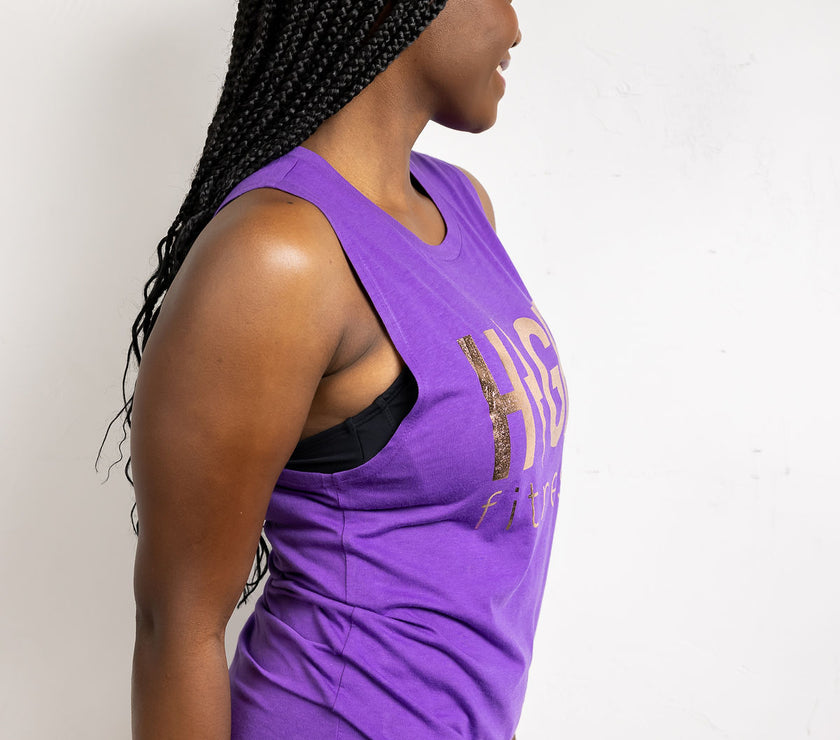 Rose Gold Foil Muscle Tank | Purple