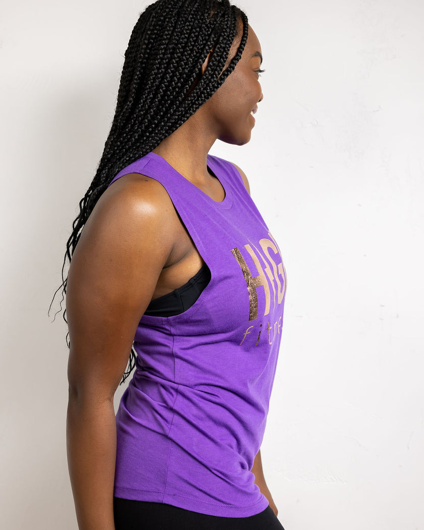 Rose Gold Foil Muscle Tank | Purple