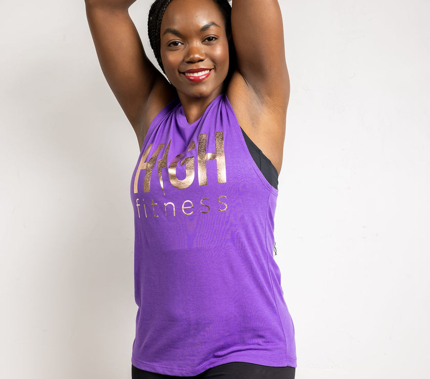 Rose Gold Foil Muscle Tank | Purple