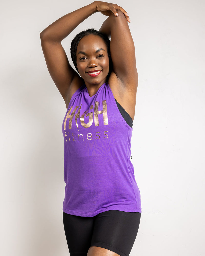 Rose Gold Foil Muscle Tank | Purple