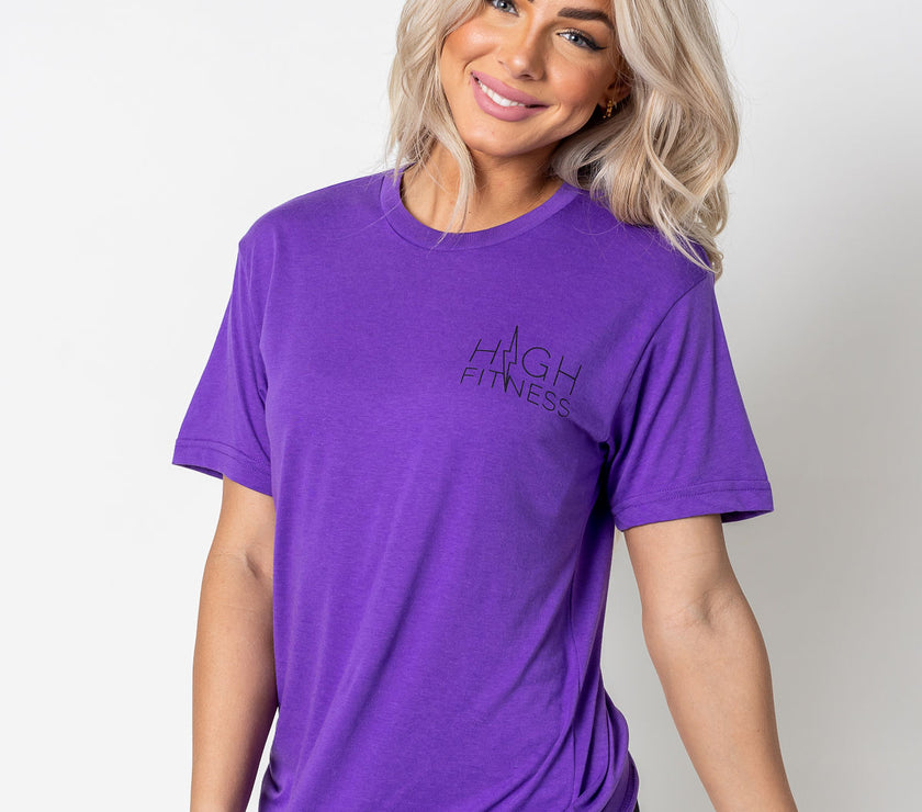 Black Pocket Stencil Tee | Purple