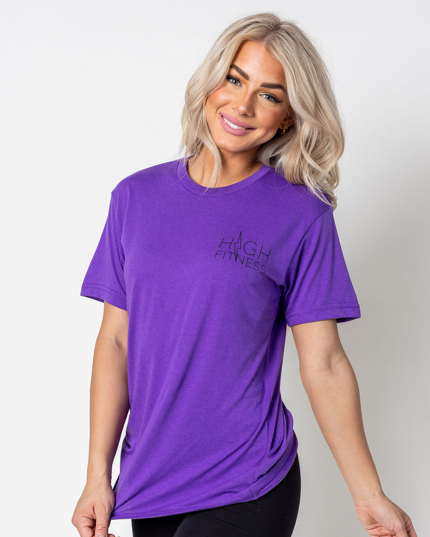 Black Pocket Stencil Tee | Purple