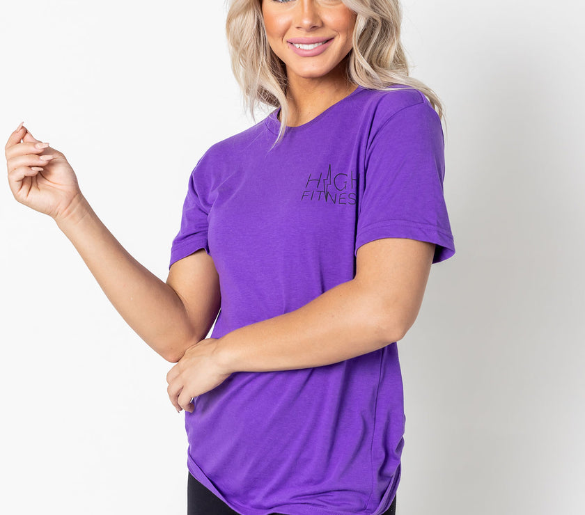 Black Pocket Stencil Tee | Purple