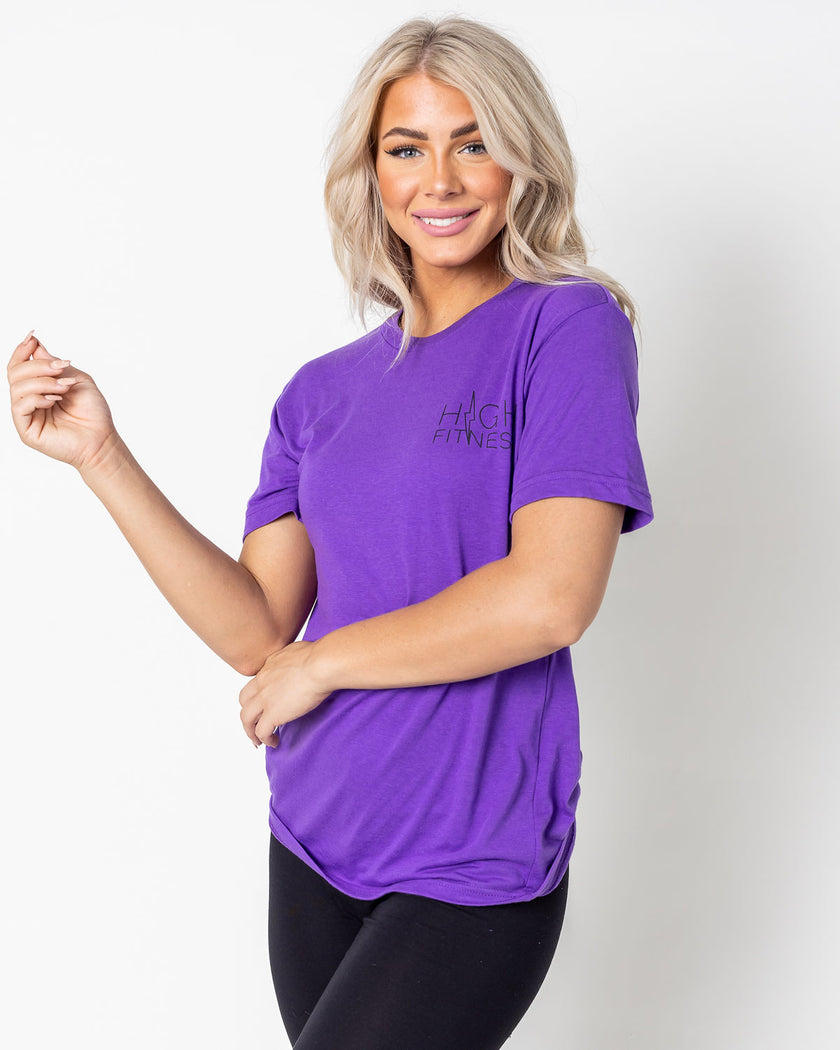 Black Pocket Stencil Tee | Purple