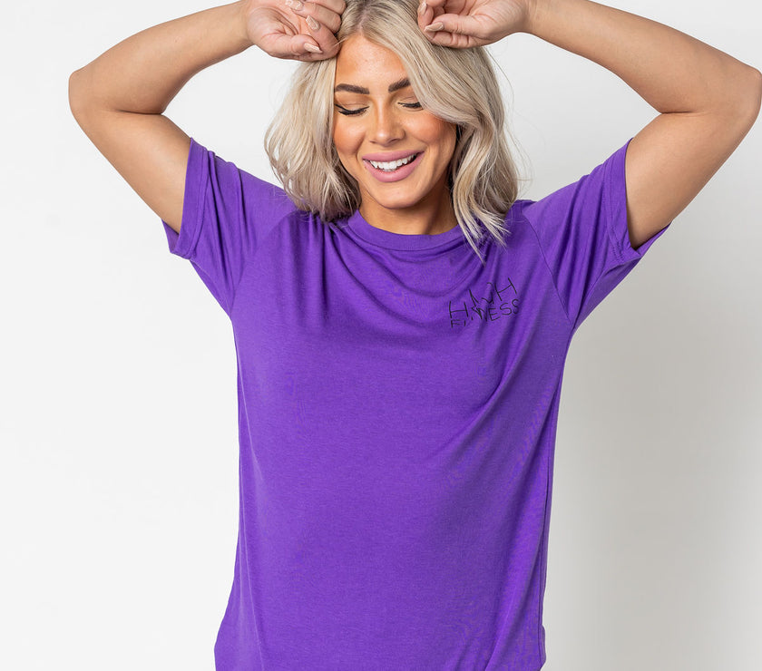 Black Pocket Stencil Tee | Purple