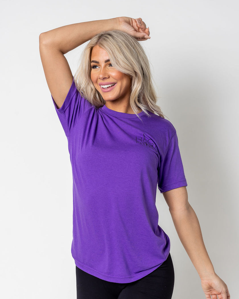 Black Pocket Stencil Tee | Purple