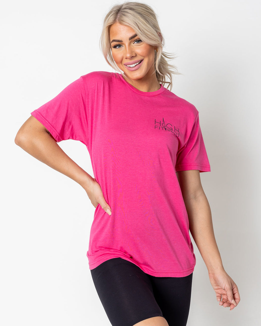 Black Pocket Stencil Tee | Pink *XS*