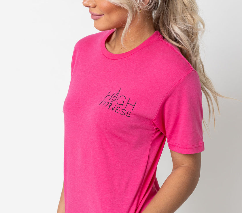 Black Pocket Stencil Tee | Pink