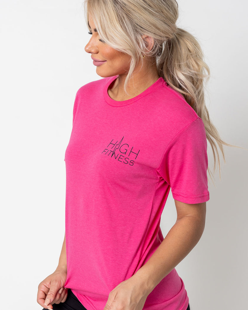 Black Pocket Stencil Tee | Pink