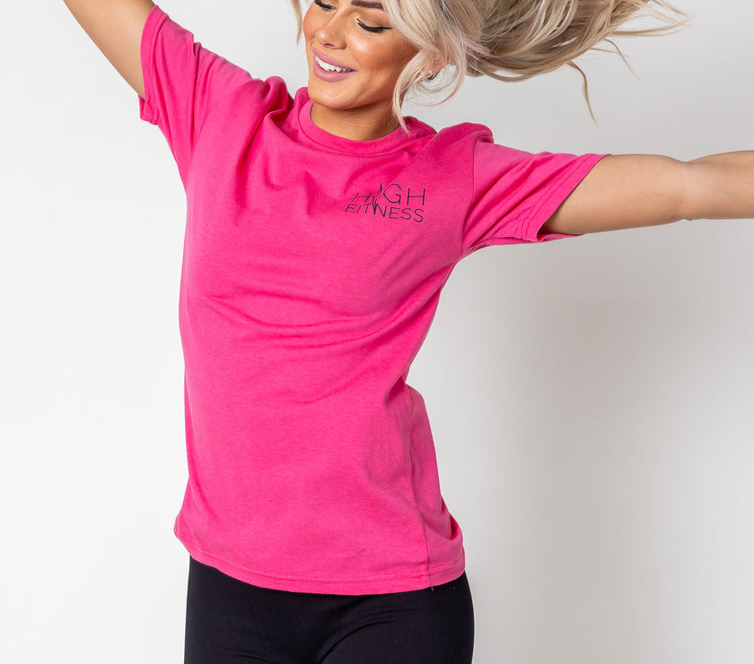 Black Pocket Stencil Tee | Pink