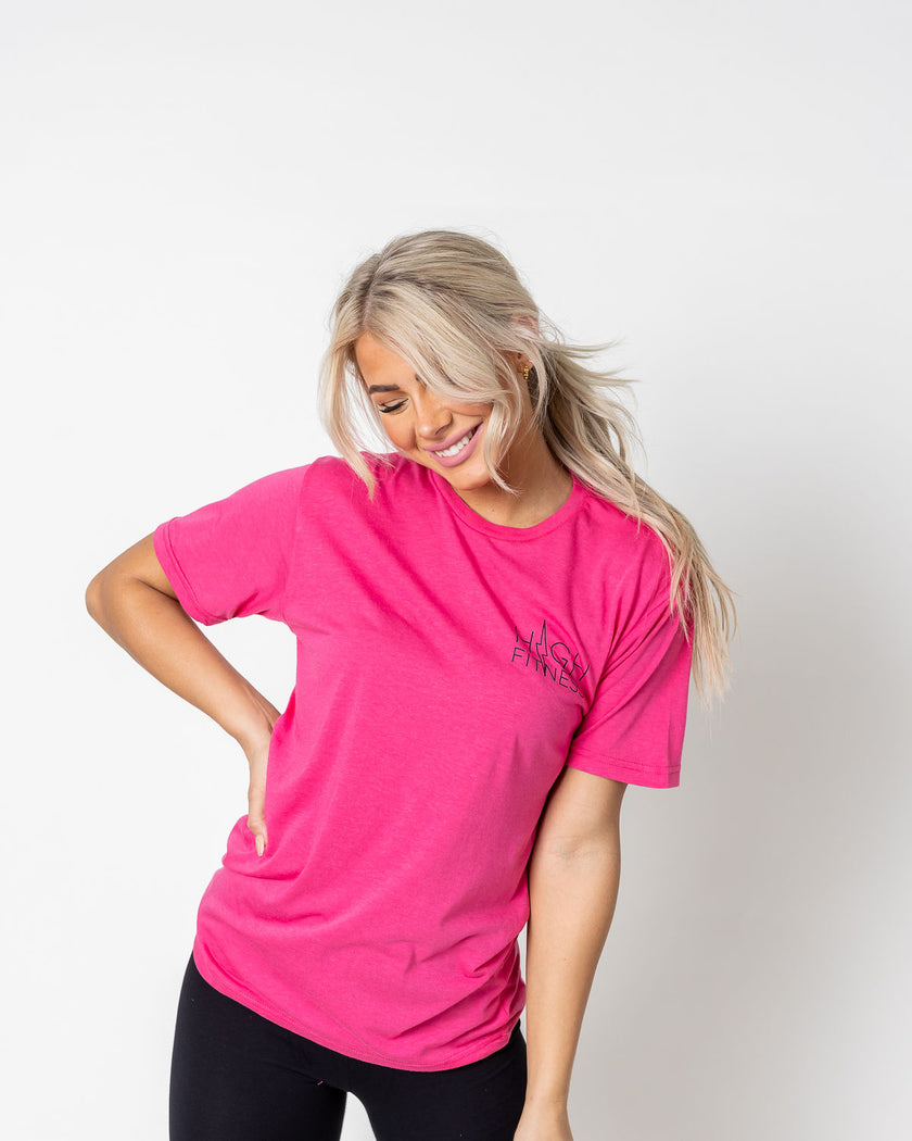 Black Pocket Stencil Tee | Pink