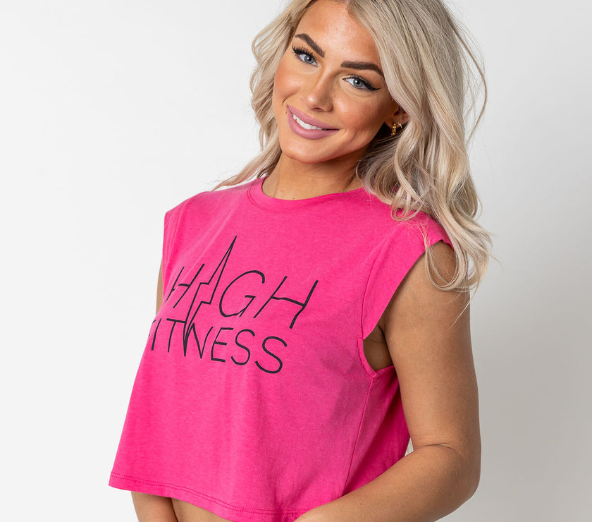 Black Stencil Logo Crop | Pink