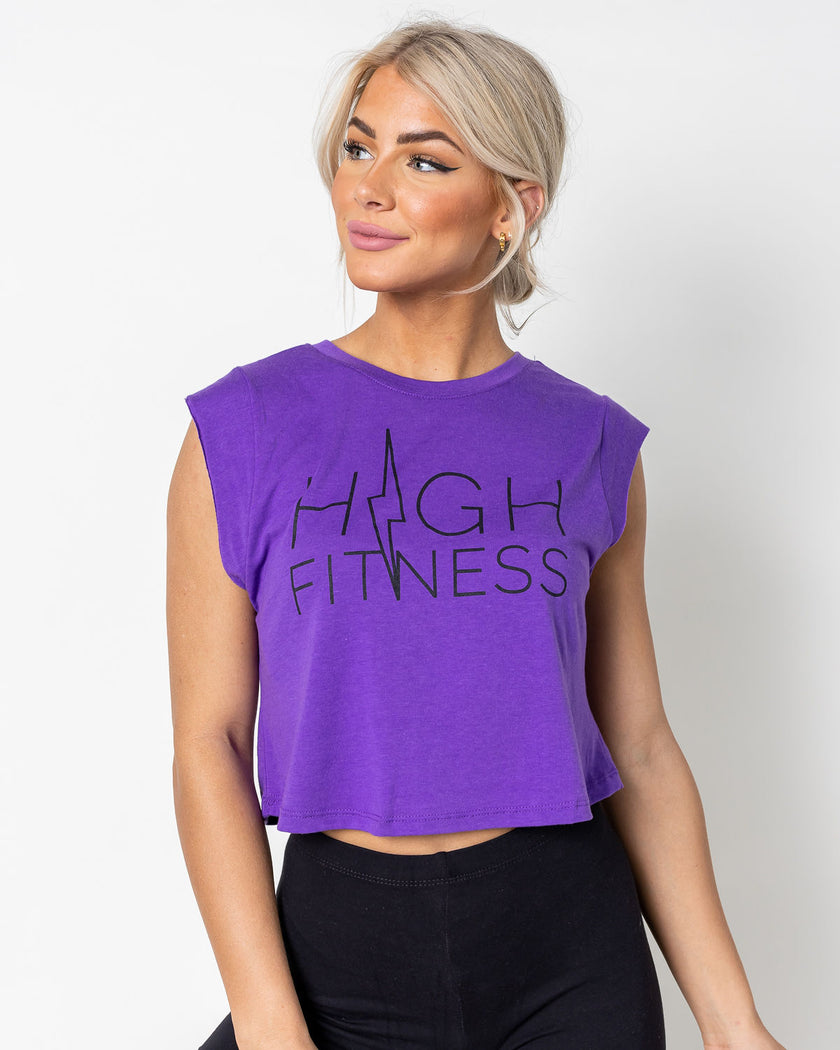 Black Stencil Logo Crop | Purple