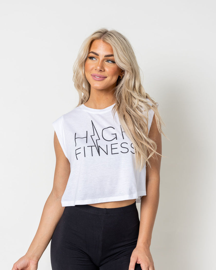 Black Stencil Logo Crop | White