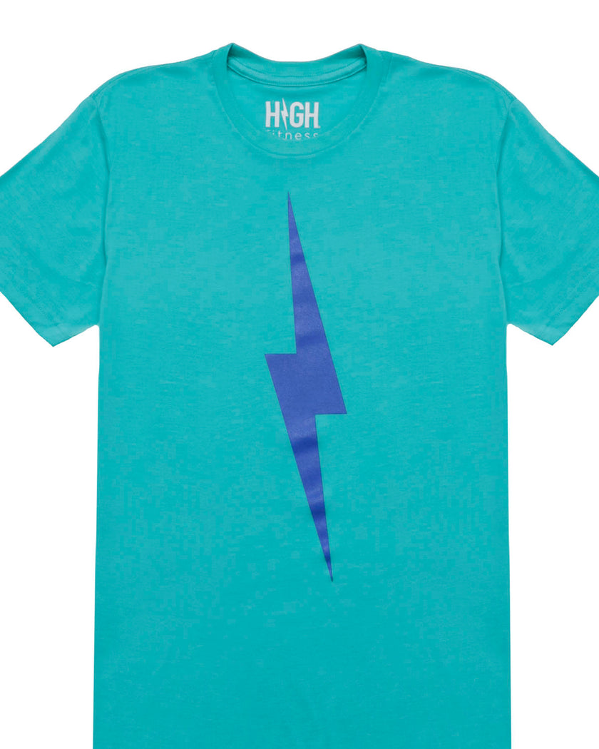 Bolt Tee | Electric Blue on Teal