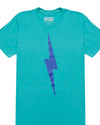 Bolt Tee | Electric Blue on Teal