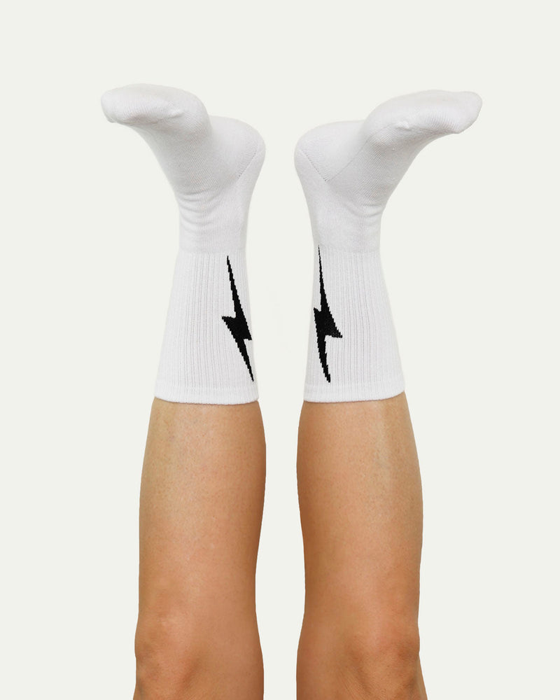 HIGH Socks White with Black Bolt | 3 Pack