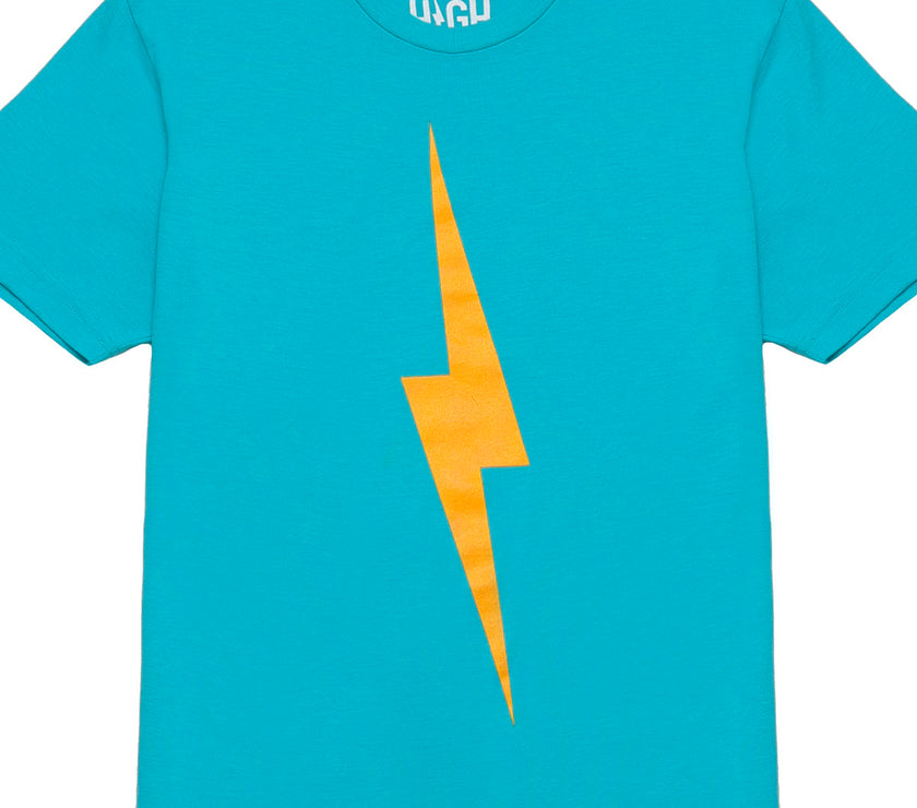 Bolt Tee | Orange on Teal