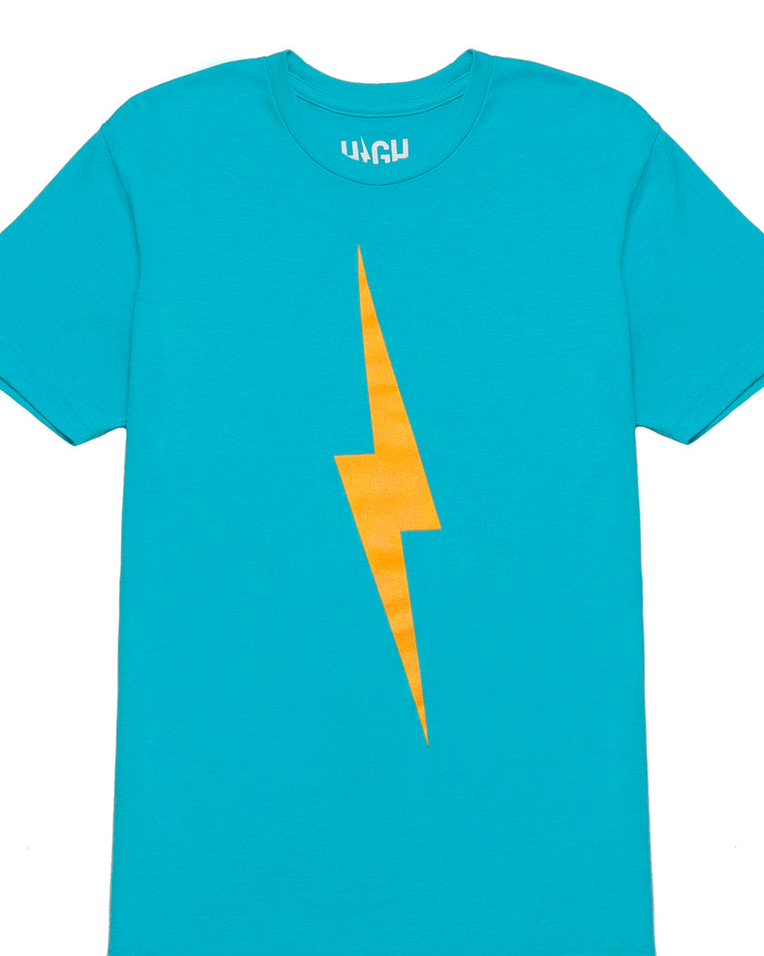 Bolt Tee | Orange on Teal