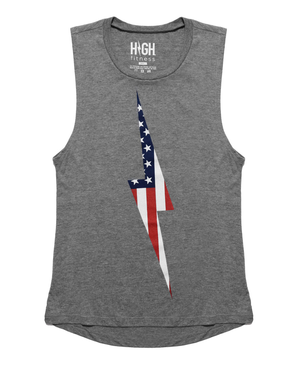 American Flag Bolt Muscle Tank | Athletic Gray *XS & S*