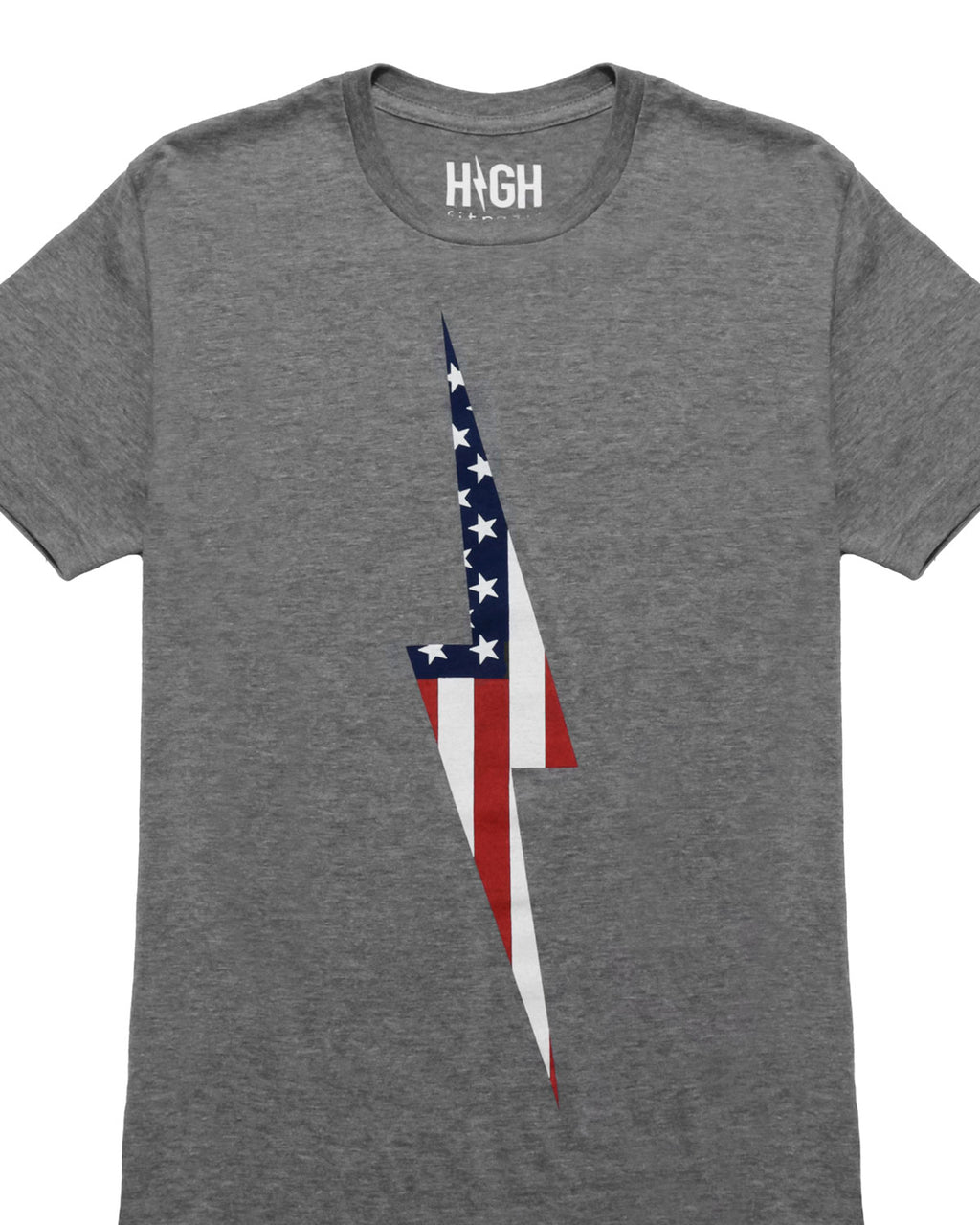 American Flag Bolt Tee | Athletic Gray *XS & S*
