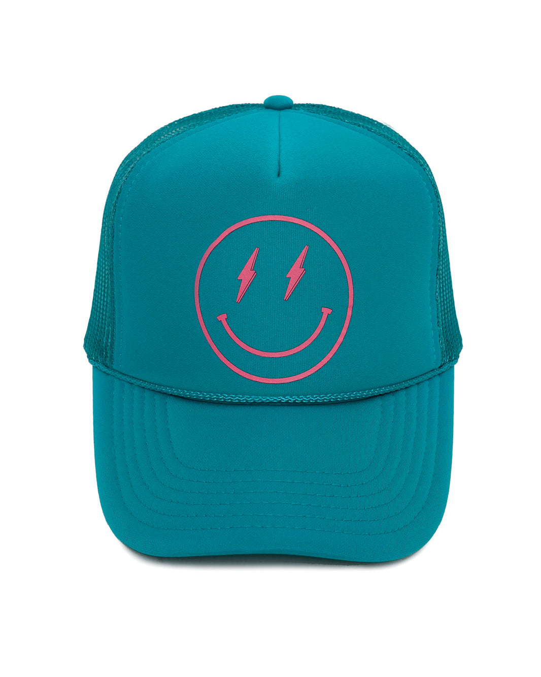 Smiley Trucker Hat | Turquoise