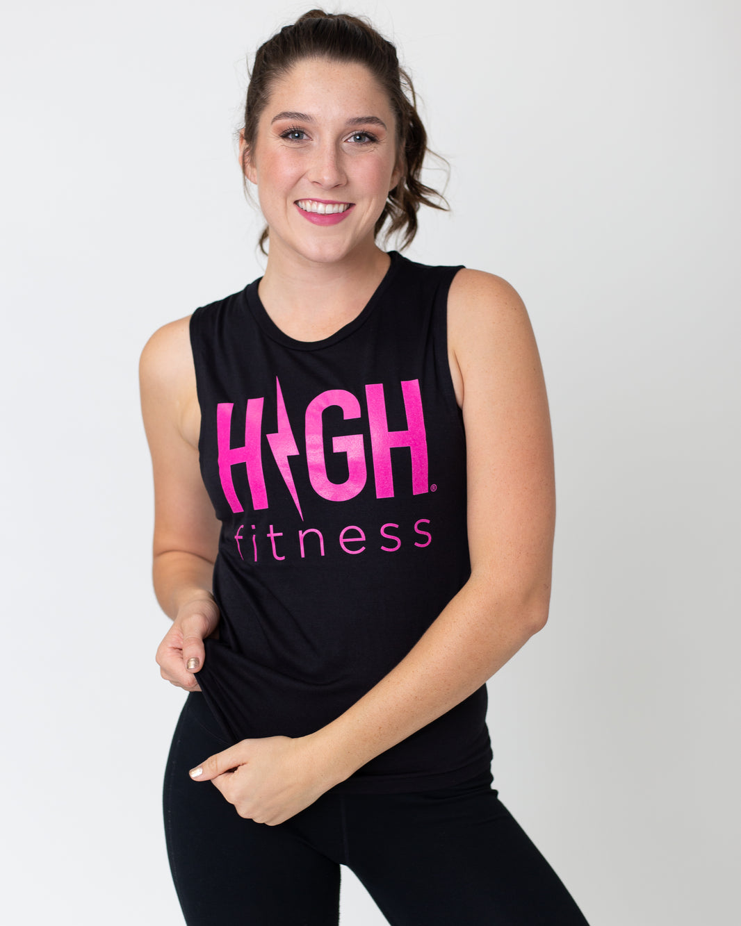 Hawt Pink Logo Muscle Tank | Black *XL*