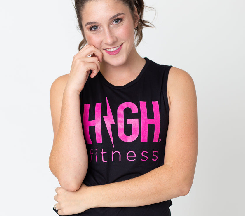 Hawt Pink Logo Muscle Tank | Black *XL*