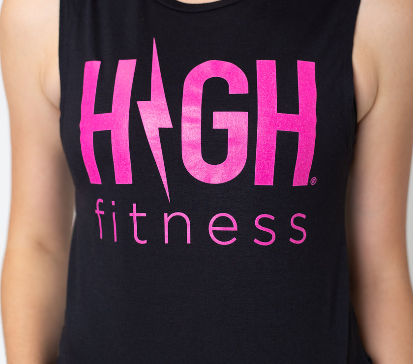 Hawt Pink Logo Muscle Tank | Black *XL*