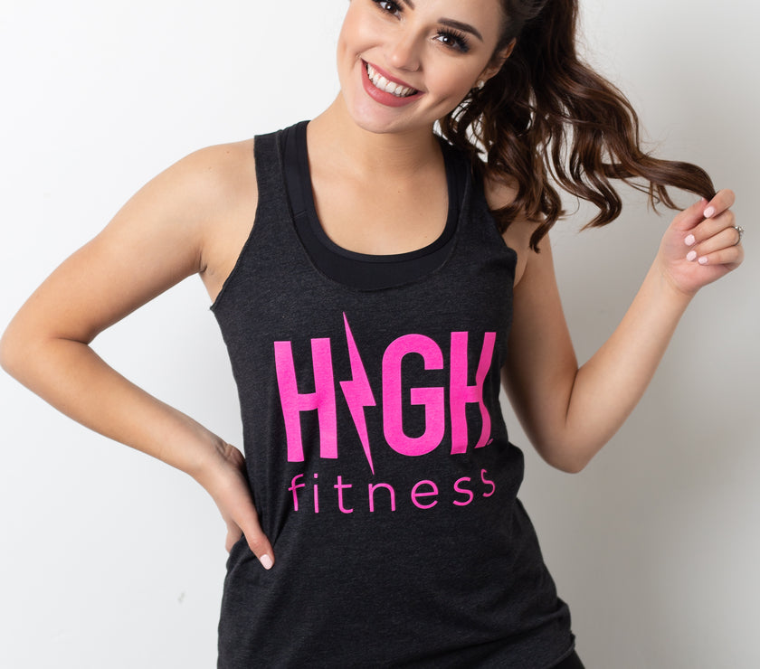 Hawt Pink Racerback Tank | Black *M & 3X*