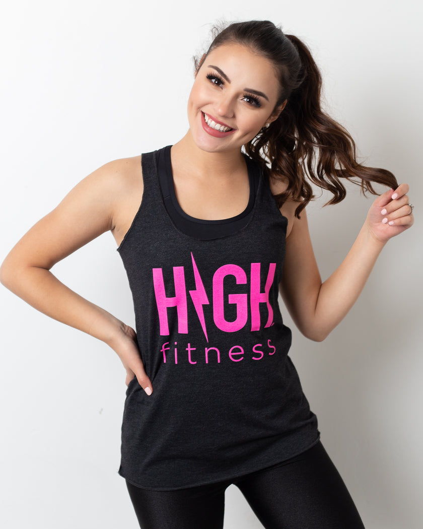 Hawt Pink Racerback Tank | Black *M & 3X*