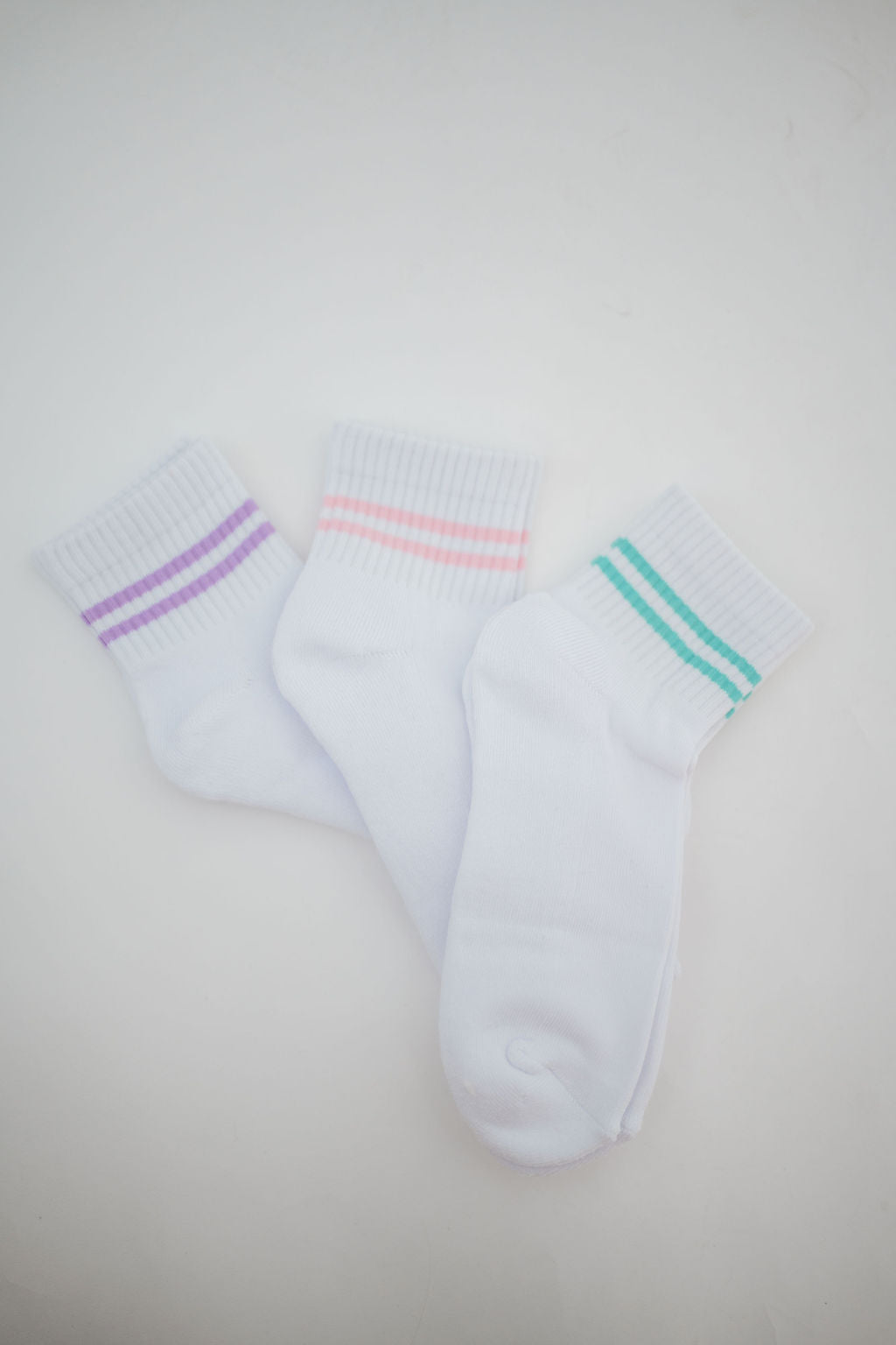 Stripe Shortie Athletic Sock 3-Pack | Pastels