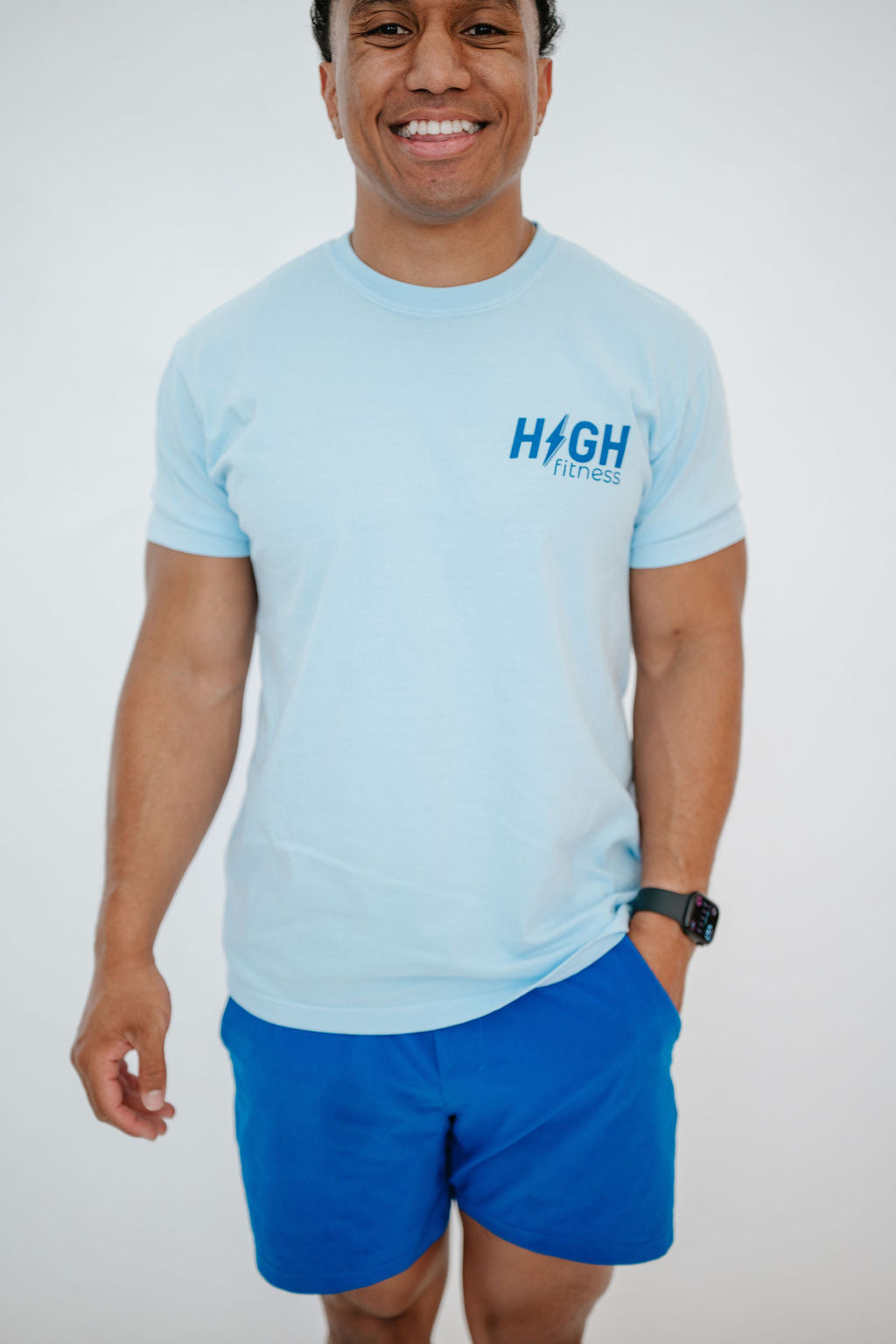 Mini Pocket Logo Boyfriend Tee | Light Blue