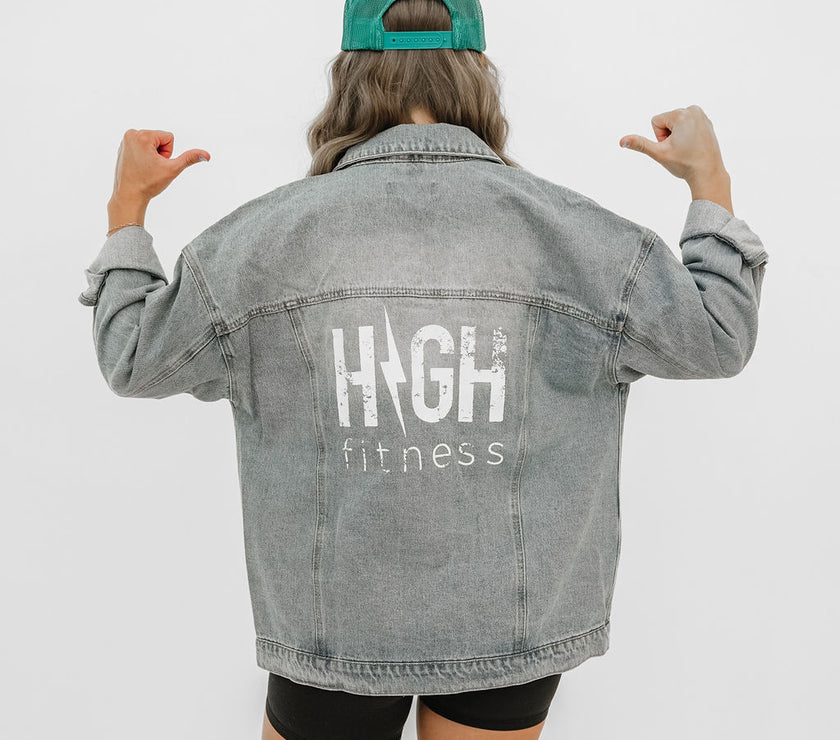 Vintage Printed HIGH Logo Denim Jacket