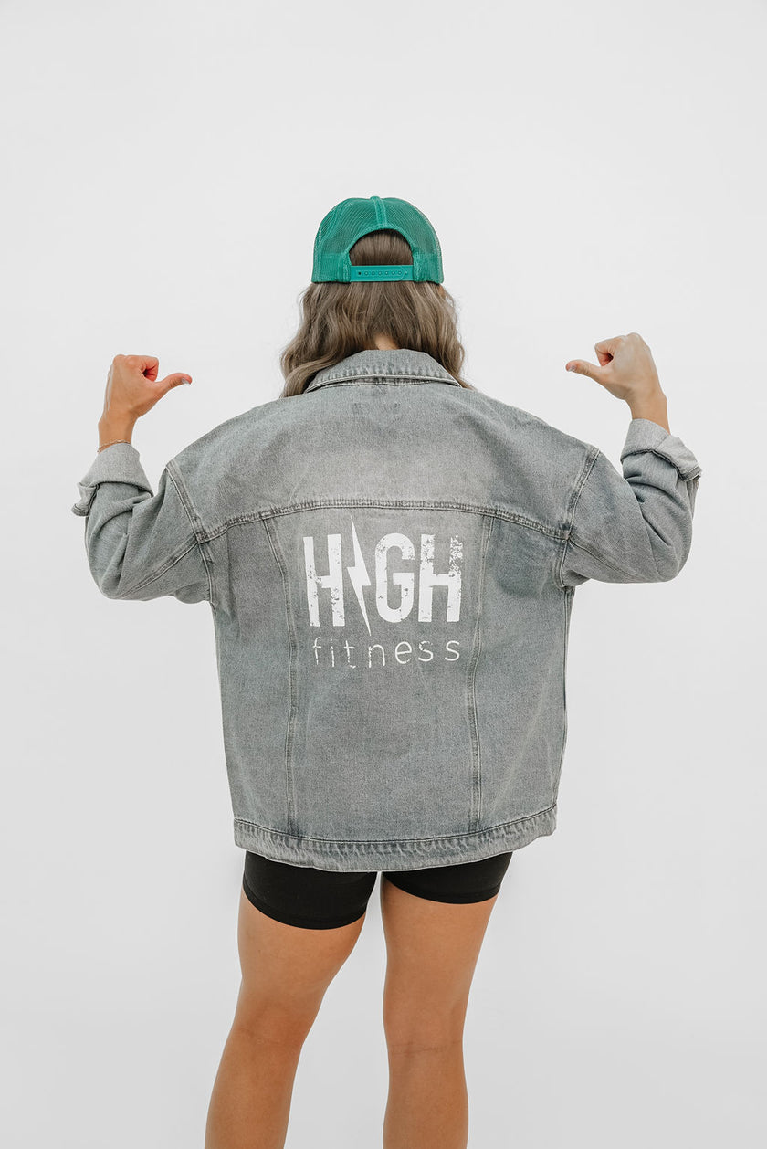 Vintage Printed HIGH Logo Denim Jacket