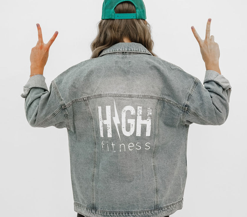 Vintage Printed HIGH Logo Denim Jacket