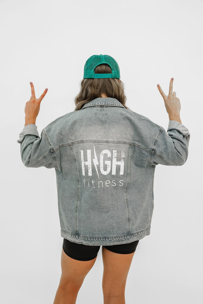 Vintage Printed HIGH Logo Denim Jacket