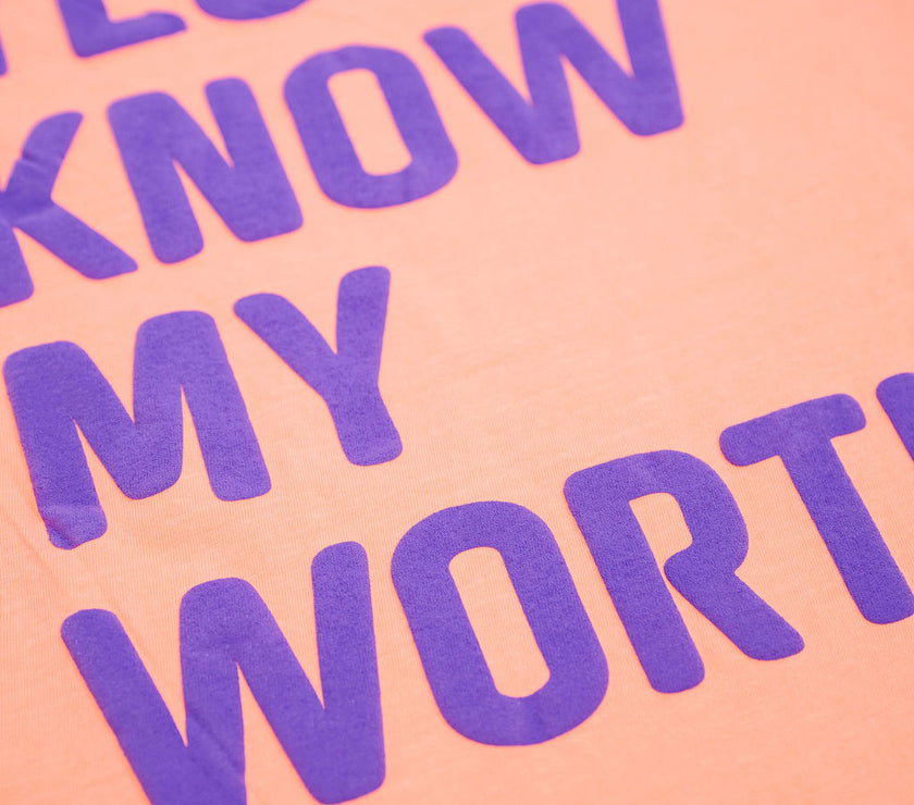Know My Worth Boyfriend Tee | Neon Cantaloupe