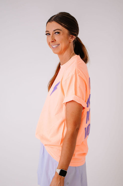 Know My Worth Boyfriend Tee | Neon Cantaloupe
