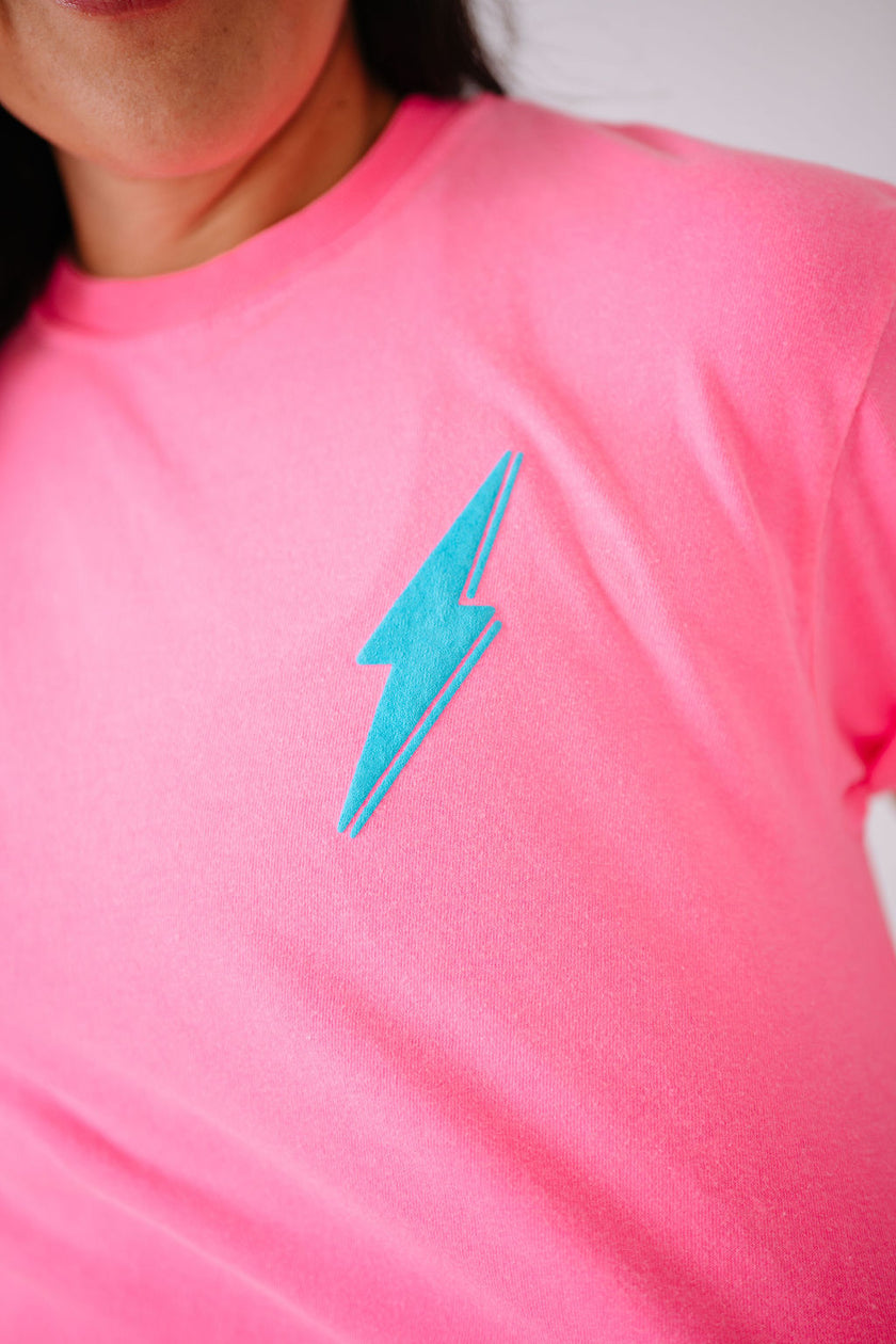 Know My Worth Boyfriend Tee | Neon Pink