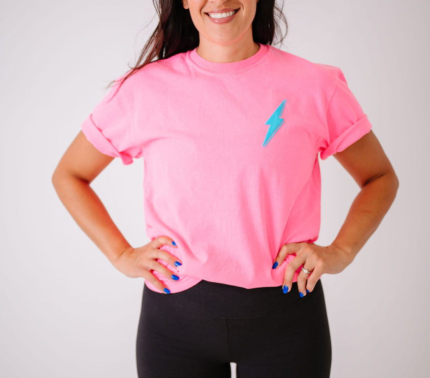 Know My Worth Boyfriend Tee | Neon Pink
