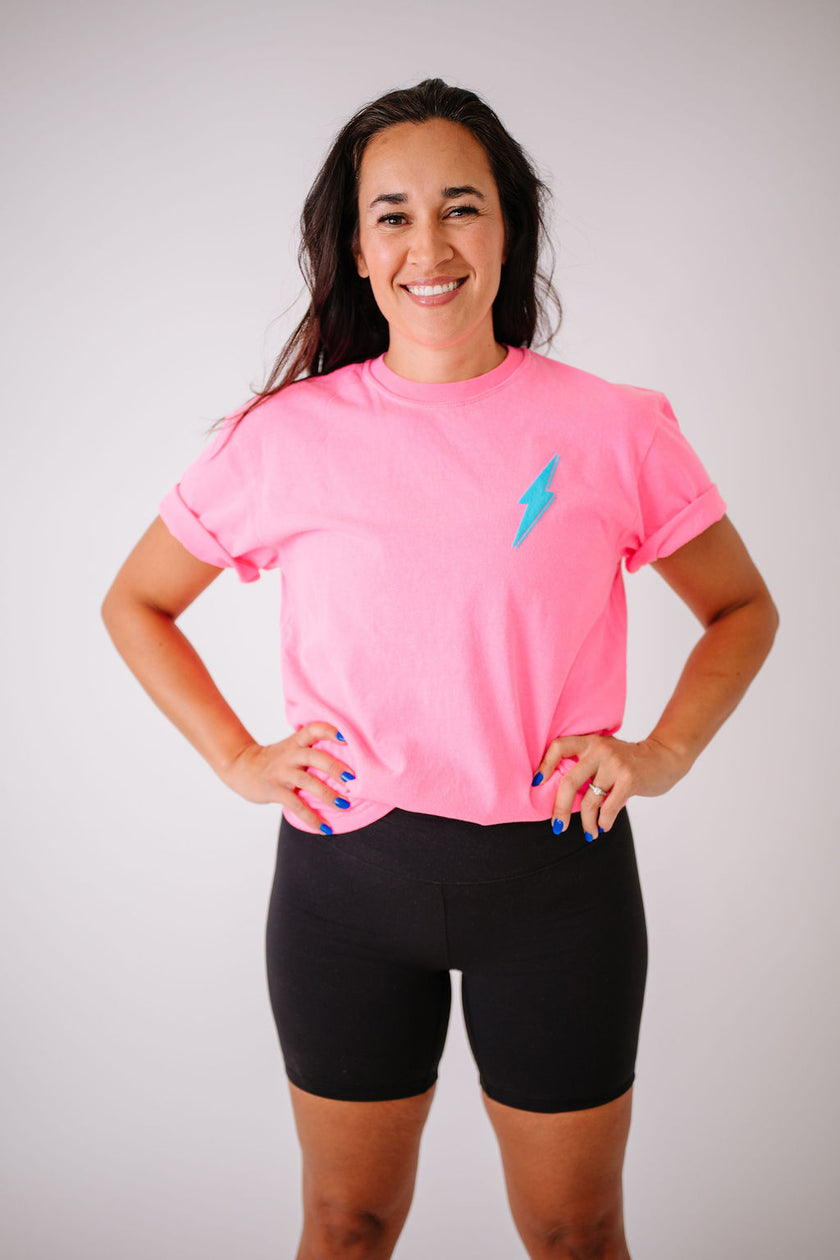 Know My Worth Boyfriend Tee | Neon Pink