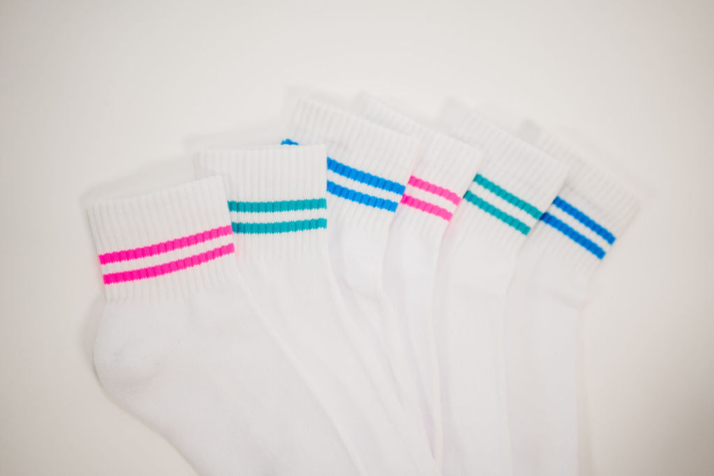 Stripe Shortie Athletic Socks | 3 Pack