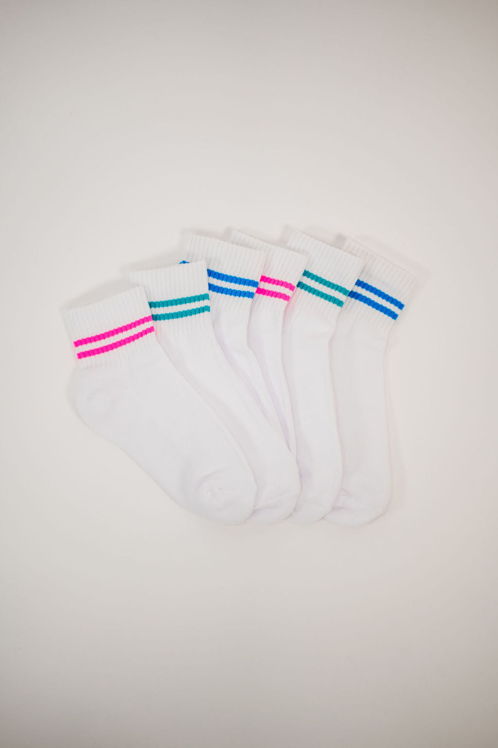 Stripe Shortie Athletic Socks | 3 Pack